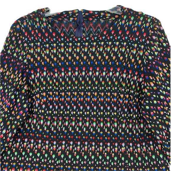 Vintage Handmade Black Zipper Back Shirt with Rainbow Colors Detailing - Picture 2 of 8